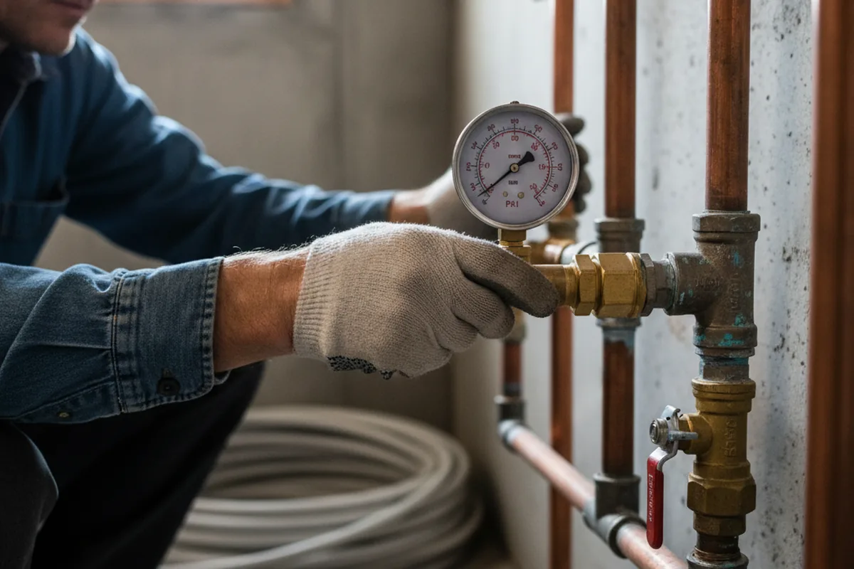Pressure testing a repaired line during Water Line Repair in Mc Dermitt
